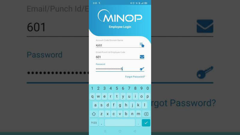 Minop Android Application as per Employee Right Distribution