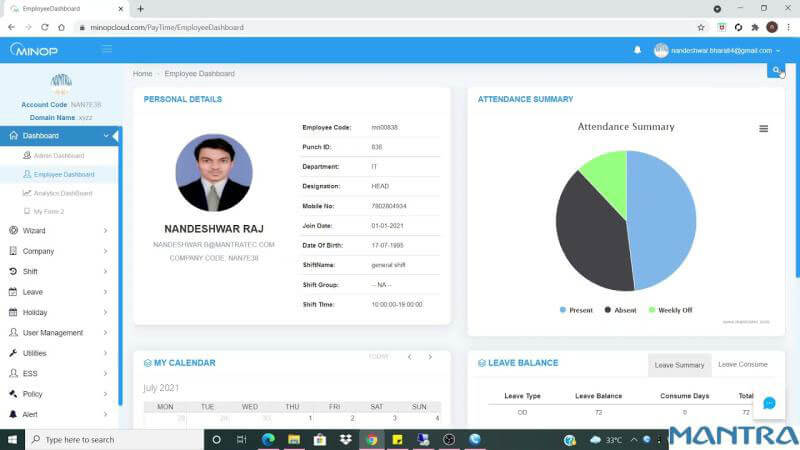 Minop Leave Management Module