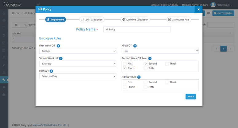 Fully customizable leave policies